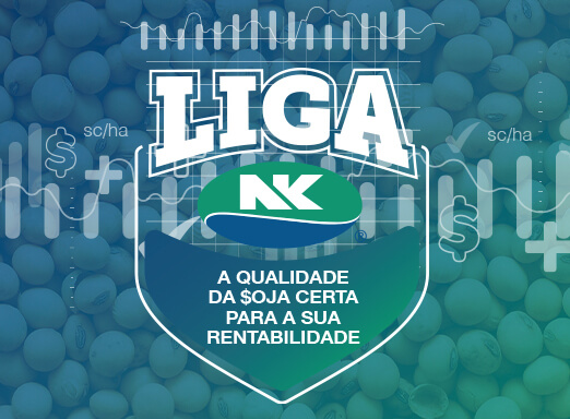 Banner das sementes de soja NK. Qualidade da soja certa para a rentabilidade. 