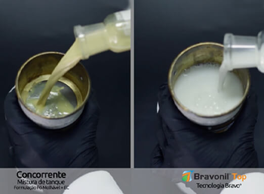 Comparativo em laboratório de Bravonil Top para batata com concorrente