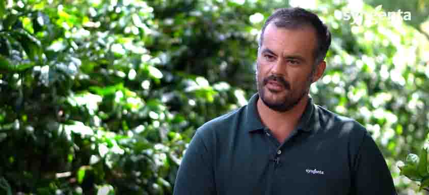 Especialista da Syngenta a frente de um plantio