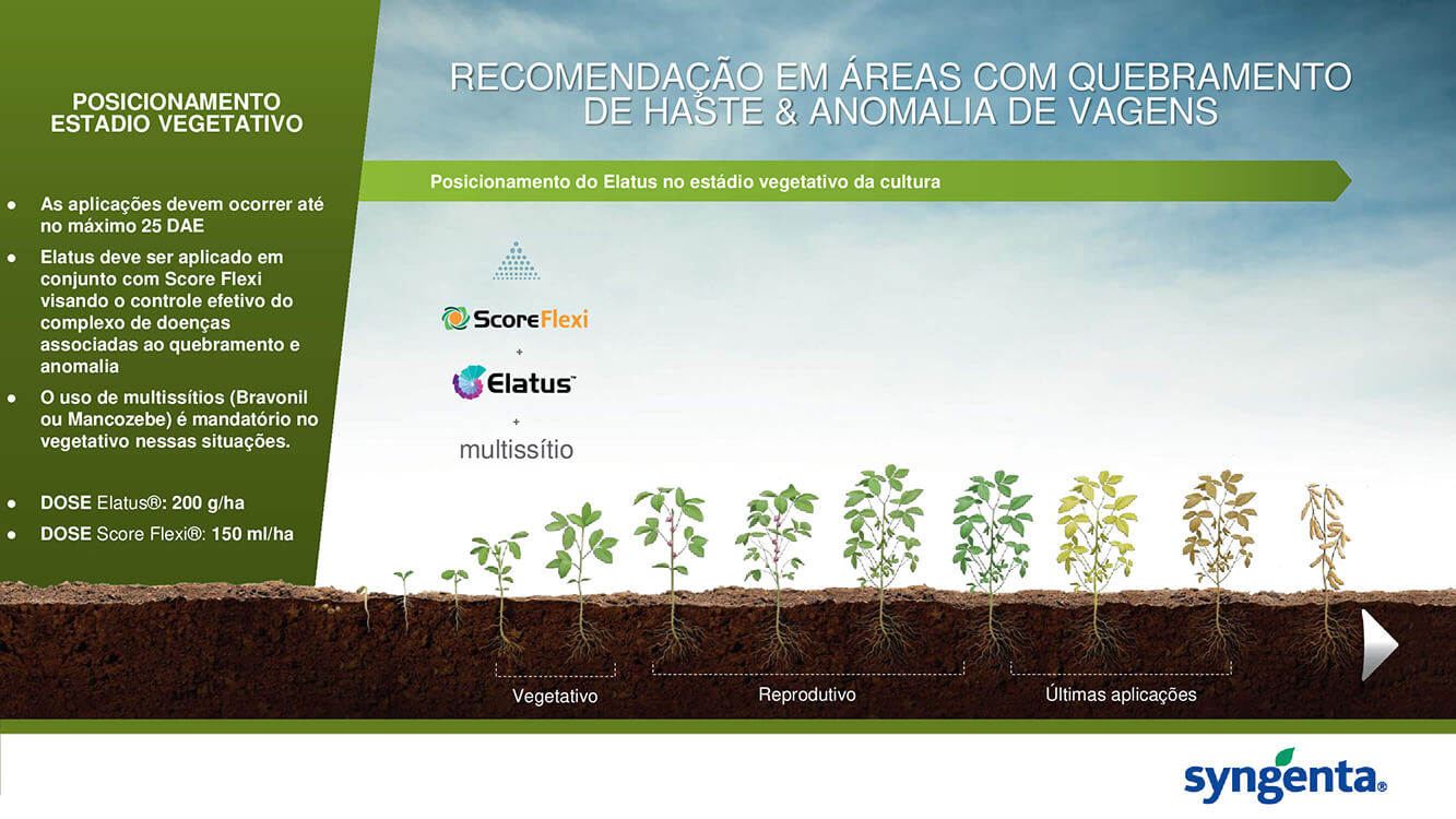 Posicionamento de Elatus na cultura de soja